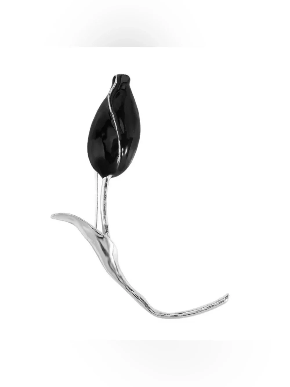 Black Floral Tulip Lapel Pin Brooch - Pin Accessories